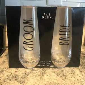 RAE DUNN Bride and Groom glasses!